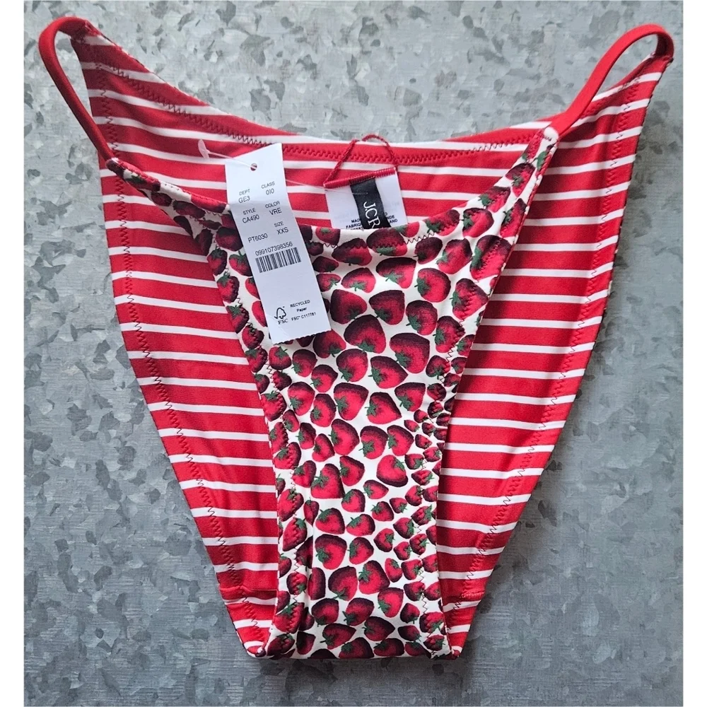 J.Crew '90s No-Tie String Bikini Bottom in Reversible Print